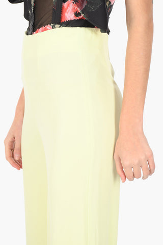 MM0 high-rise waist side-zip fastening palazzo pants