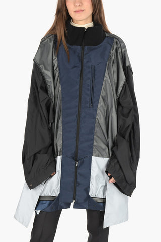 MM0 mesh details nylon oversized jacket