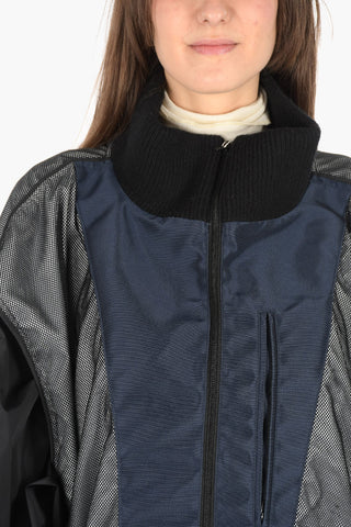 MM0 mesh details nylon oversized jacket