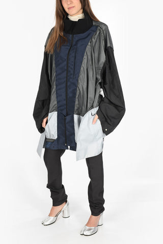 MM0 mesh details nylon oversized jacket