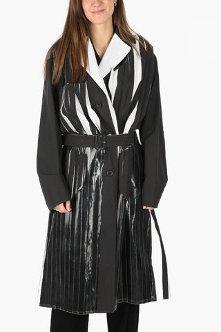 MM0 maxi cappotto in cotone plisse'