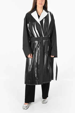 MM0 maxi cappotto in cotone plisse'