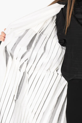 MM0 maxi cappotto in cotone plisse'