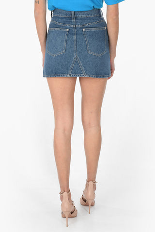 Minigonna in denim con cristalli