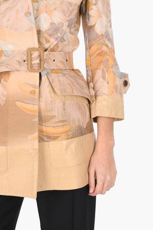 MM0 giacca dettagli in pelle con cintura