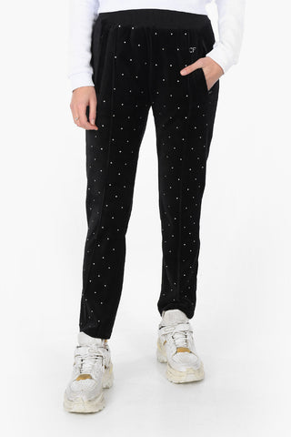 High waist chenille Jogger trousers with crystals