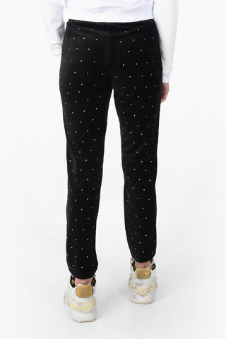 High waist chenille Jogger trousers with crystals