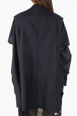 MM0 mohair and virgin wool double-breasted cape