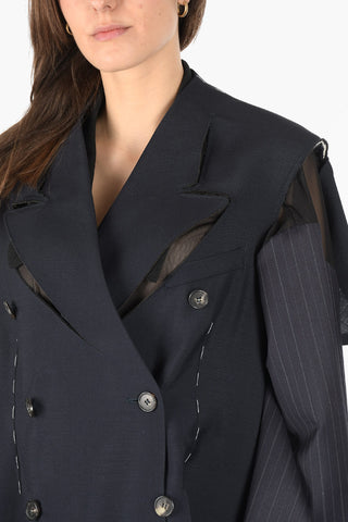 MM0 mohair and virgin wool double-breasted cape