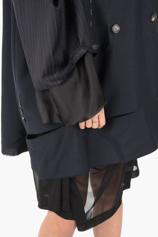 MM0 mohair and virgin wool double-breasted cape