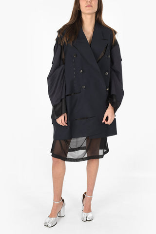 MM0 mohair and virgin wool double-breasted cape