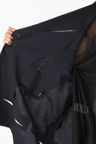 MM0 mohair and virgin wool double-breasted cape