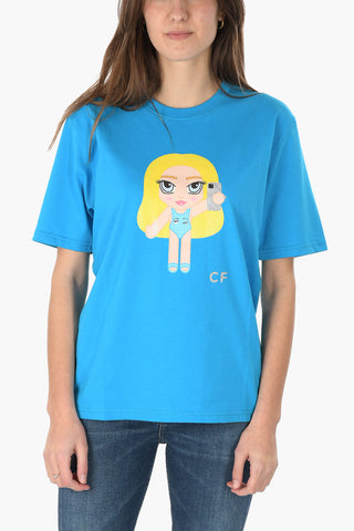 Crewneck T-shirt with MASCOTTE EYELIKE print