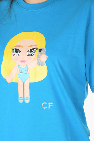 Crewneck T-shirt with MASCOTTE EYELIKE print