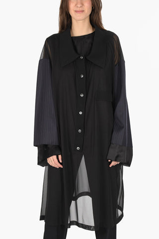 MM0 sheer oversized shirtdress