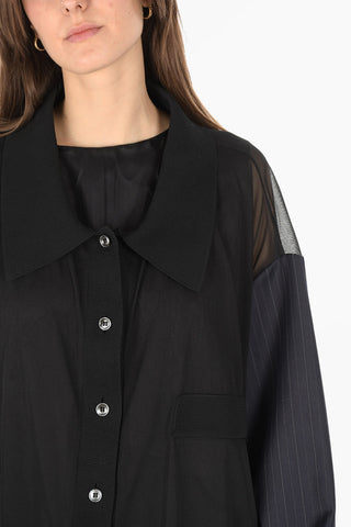 MM0 sheer oversized shirtdress