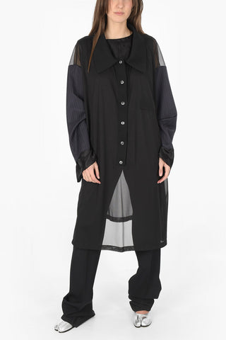 MM0 sheer oversized shirtdress