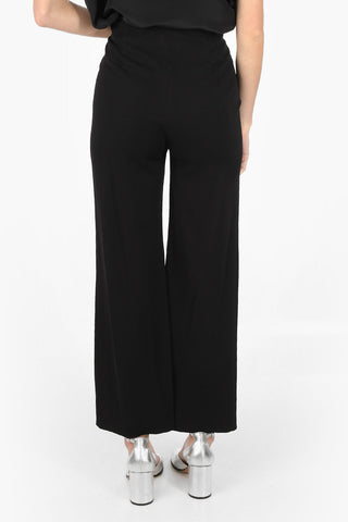 MM0 pantalone palazzo a vita alta con zip laterale
