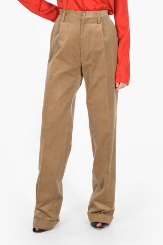 MM0 corduroy double pleat trousers