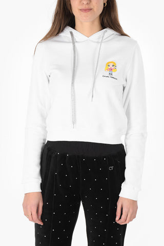 Embroidered cropped MASCOTTE hoodie