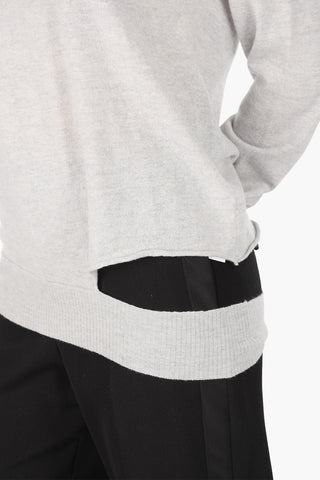 MM4 maglia scollo a V in cashmere con dettaglio cut out