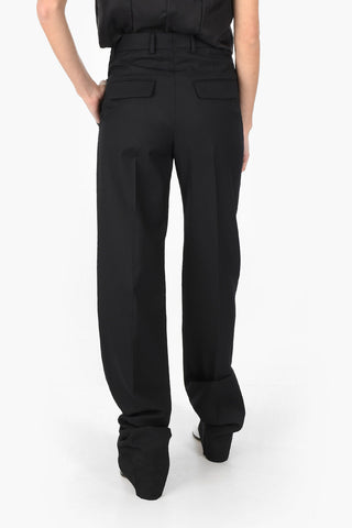 MM4 high waist straight pants with side pockets