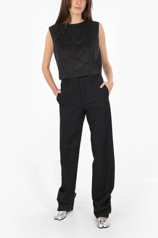 MM4 high waist straight pants with side pockets