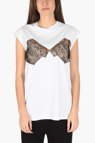 MM1 sleeveless t-shirt with lace detail