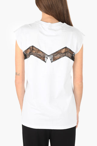 MM1 sleeveless t-shirt with lace detail