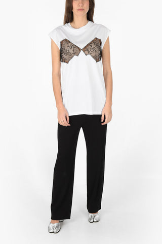 MM1 sleeveless t-shirt with lace detail