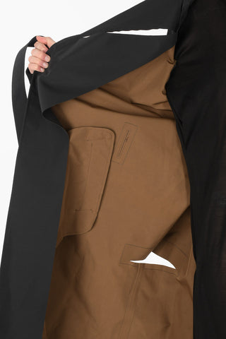 MM0 cut out details maxi coat with belt