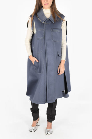 MM0 vintage effect coat with Touch Strap Closure 