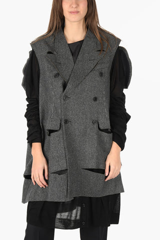 MM0 oversized gilet doppiopetto in tweed 
