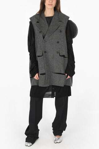 MM0 tweed double beasted oversized vest