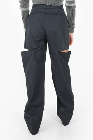 MM1 single pleat pants with cut out details