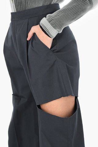 MM1 single pleat pants with cut out details