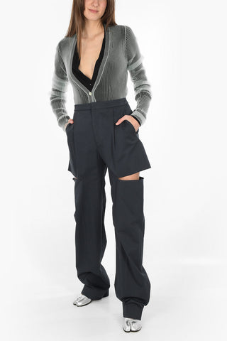 MM1 single pleat pants with cut out details