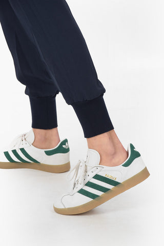 Soulch pants with elastic waist and cuffed ankles