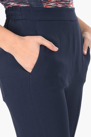 Soulch pants with elastic waist and cuffed ankles
