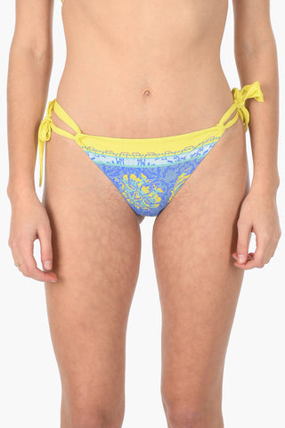 Printed Bikini Bottom with Ties