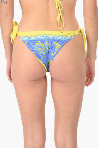 Printed Bikini Bottom with Ties