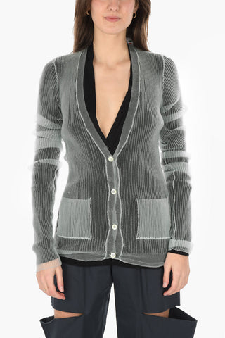 MM0 cardigan UPSIDE-DOWN in doppio tessuto