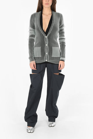 MM0 cardigan UPSIDE-DOWN in doppio tessuto