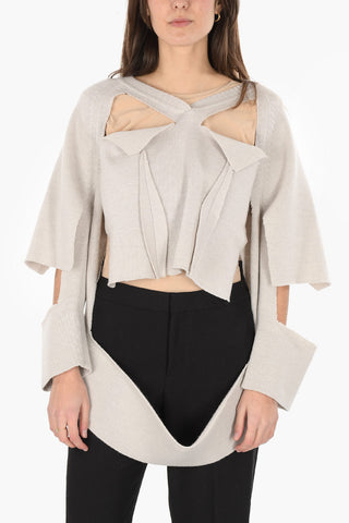 MM0 cut out details crew-neck sweater