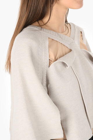 MM0 cut out details crew-neck sweater