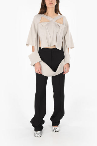 MM0 cut out details crew-neck sweater
