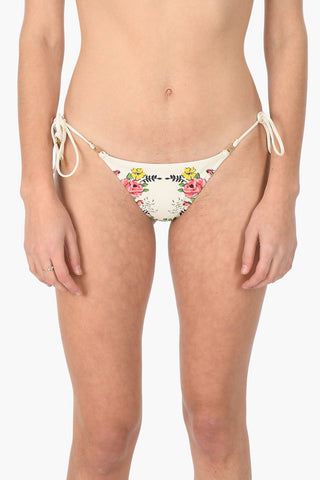 Floral printed GARDEN VEIL Bikini bottom with String Ties