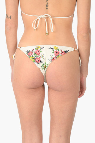Floral printed GARDEN VEIL Bikini bottom with String Ties