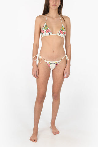 Floral printed GARDEN VEIL Bikini bottom with String Ties
