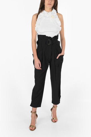 High Waist Paperbag Trousers with Belt